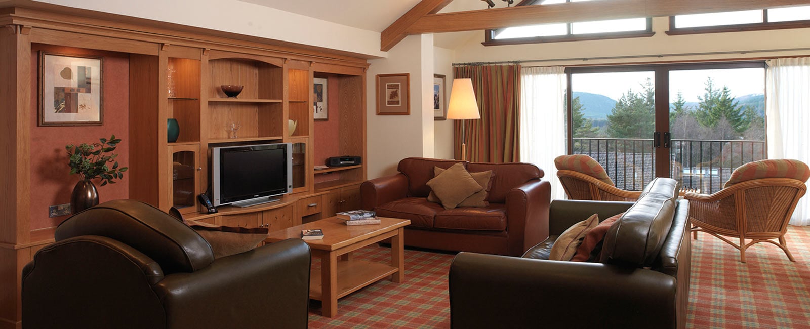 Living Area at Craigendarroch Lodges, Managed by Hilton Grand Vacations in Royal Deeside, Scotland